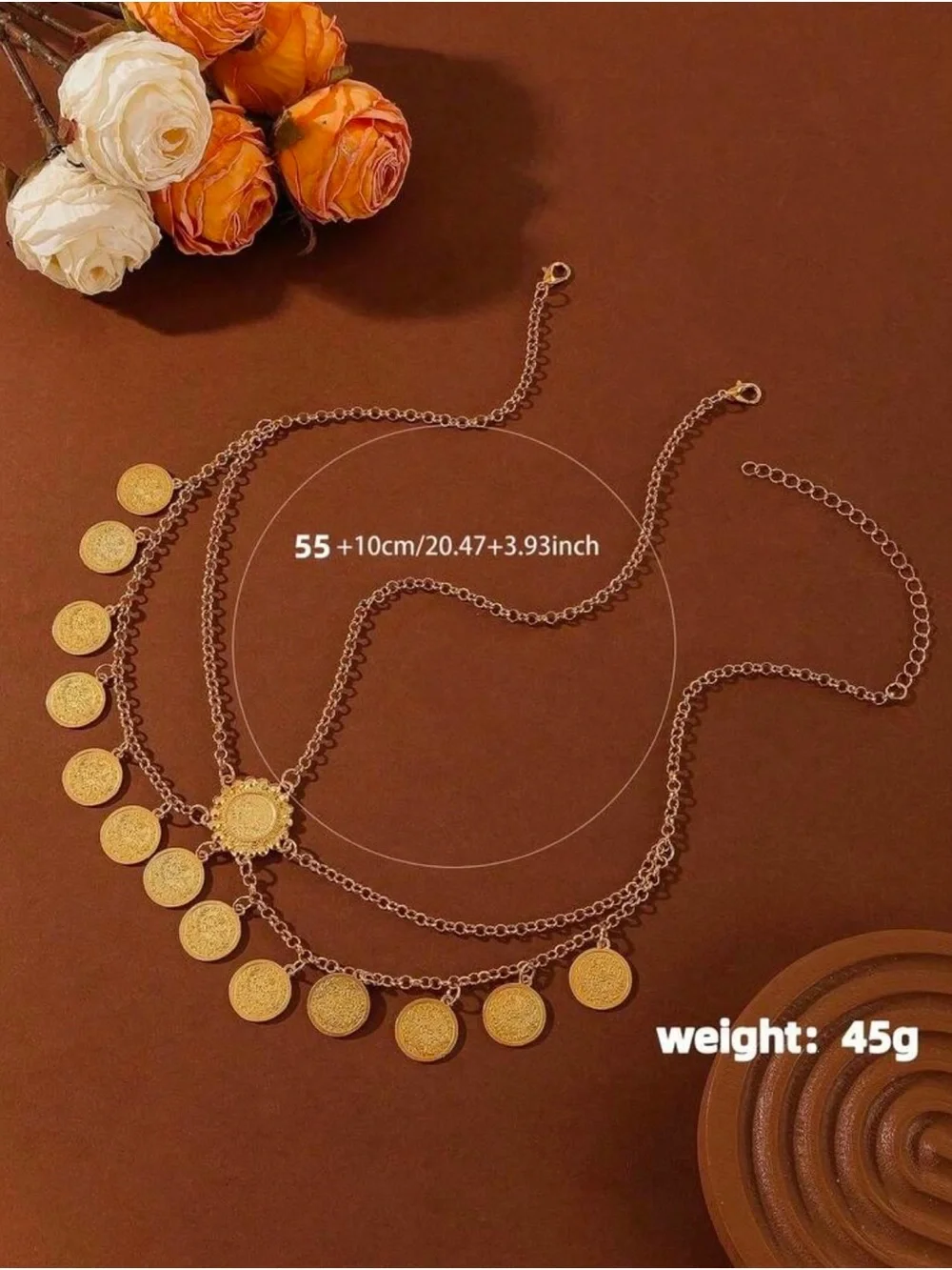 Gold Coin Draped Headpiece